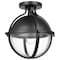 Nuvo Lincoln 1-Light Semi Flush Mount, E26 60W, Matte Black, Clear Seeded 60/7673 - alternate 1